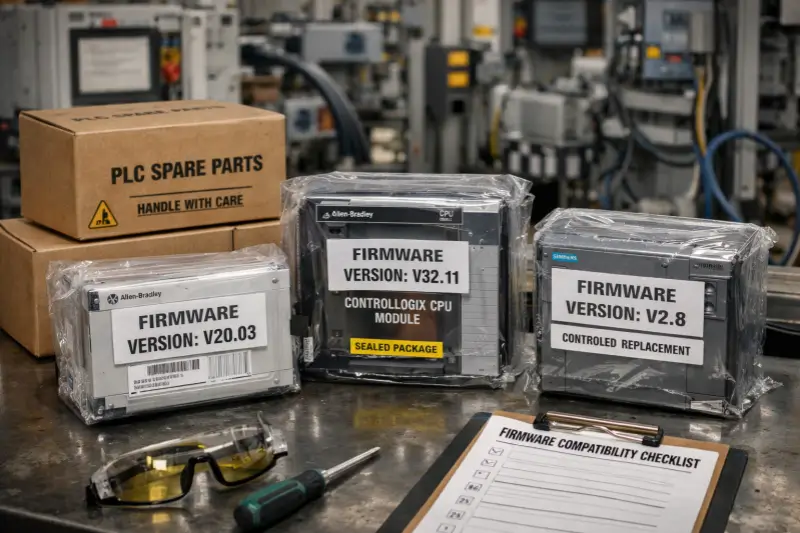 PLC spare parts replacement aligned with firmware compatibility strategy
