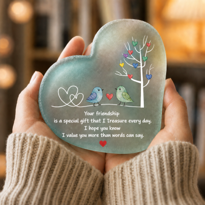 Heartfelt Friendship Seaglass Keepsake Plaque