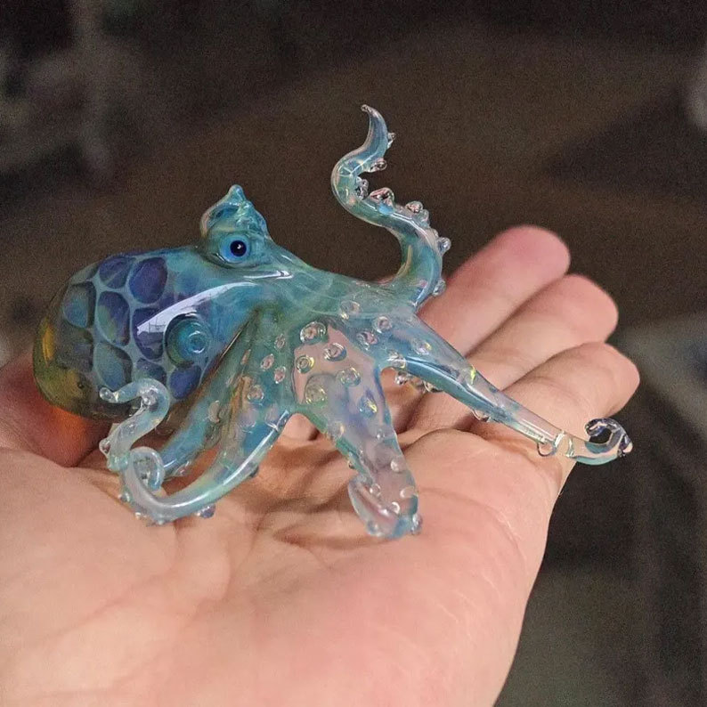 Handmade Glass Octopus Figurine