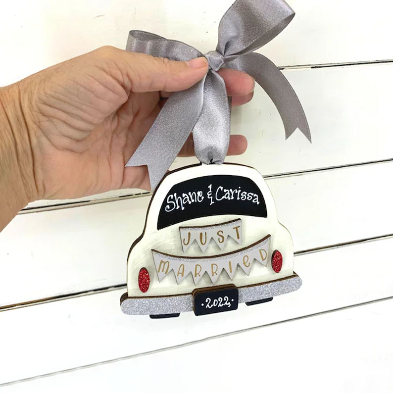 Personalized Just Married Ornament