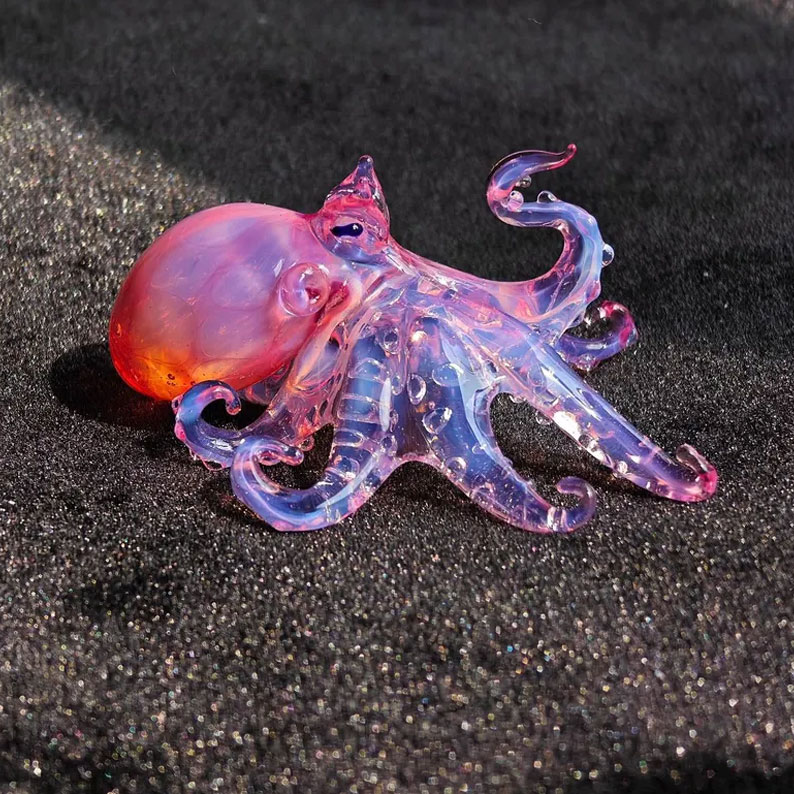 Handmade Glass Octopus Figurine