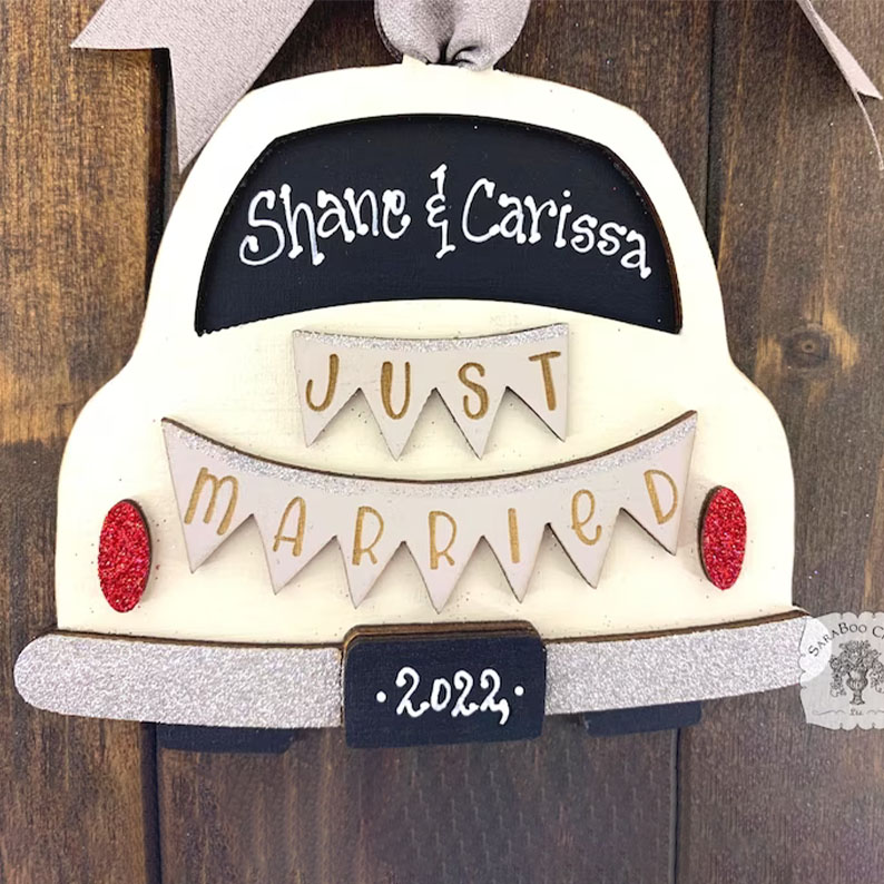 Personalized Just Married Ornament