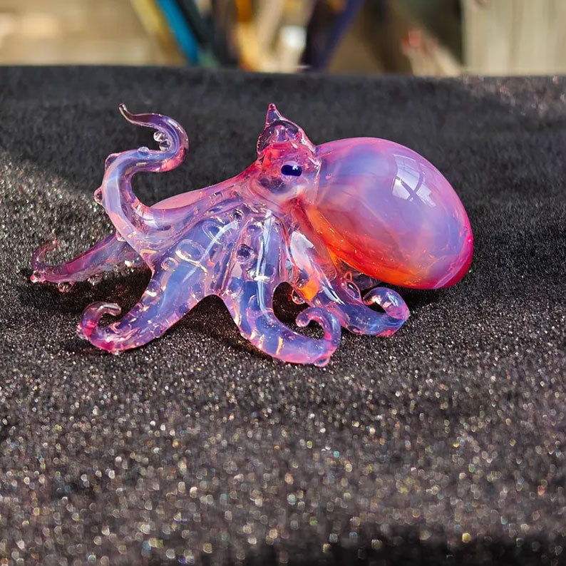 Handmade Glass Octopus Figurine