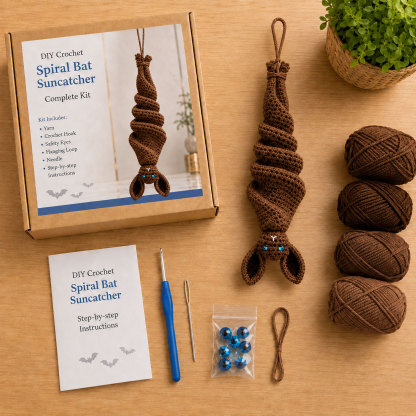 🦇 Crochet Bat Wind Spinner DIY Kit