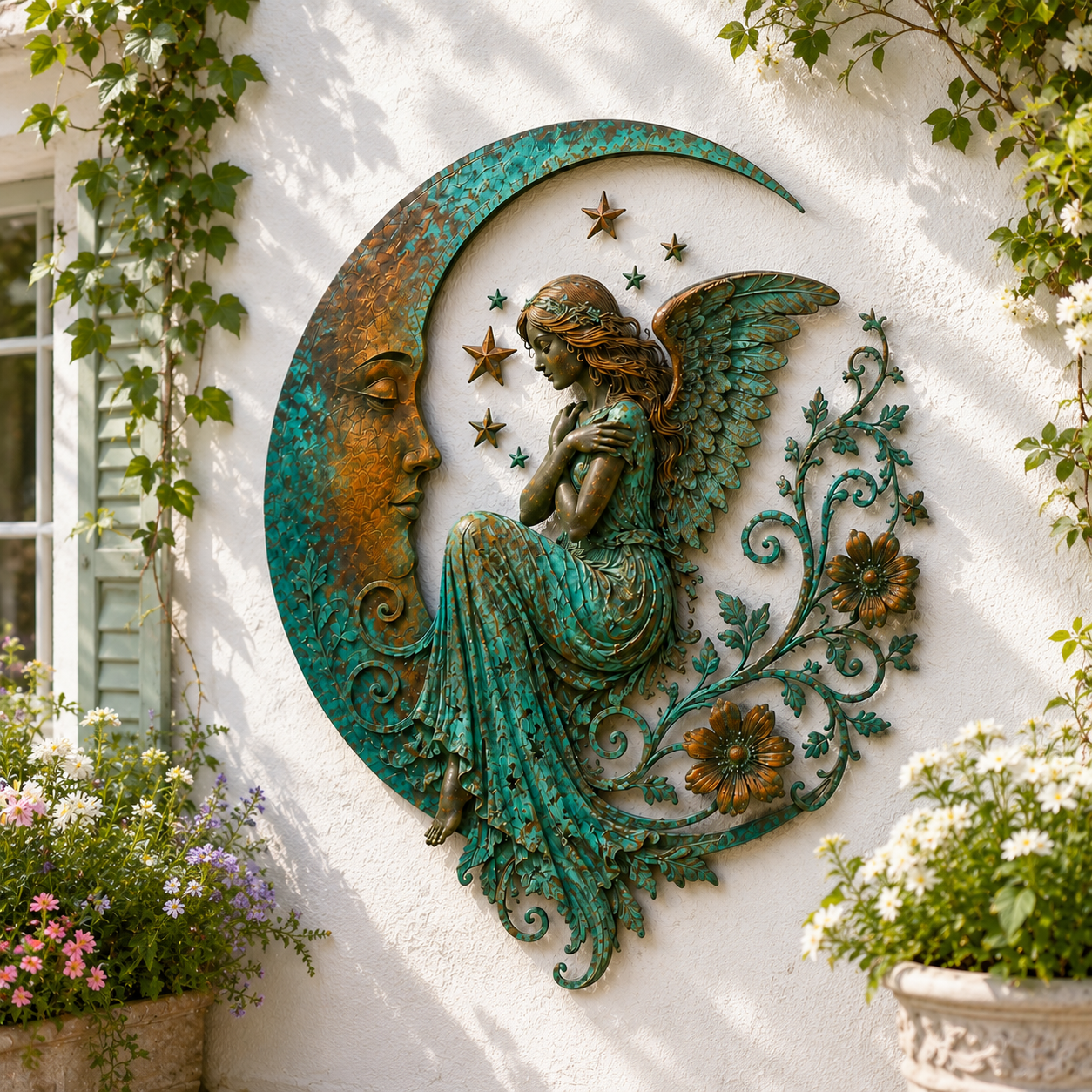 Crescent Moon Angel Wall Decor