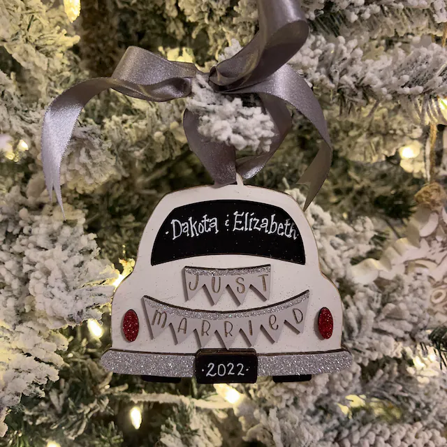 Personalized Just Married Ornament