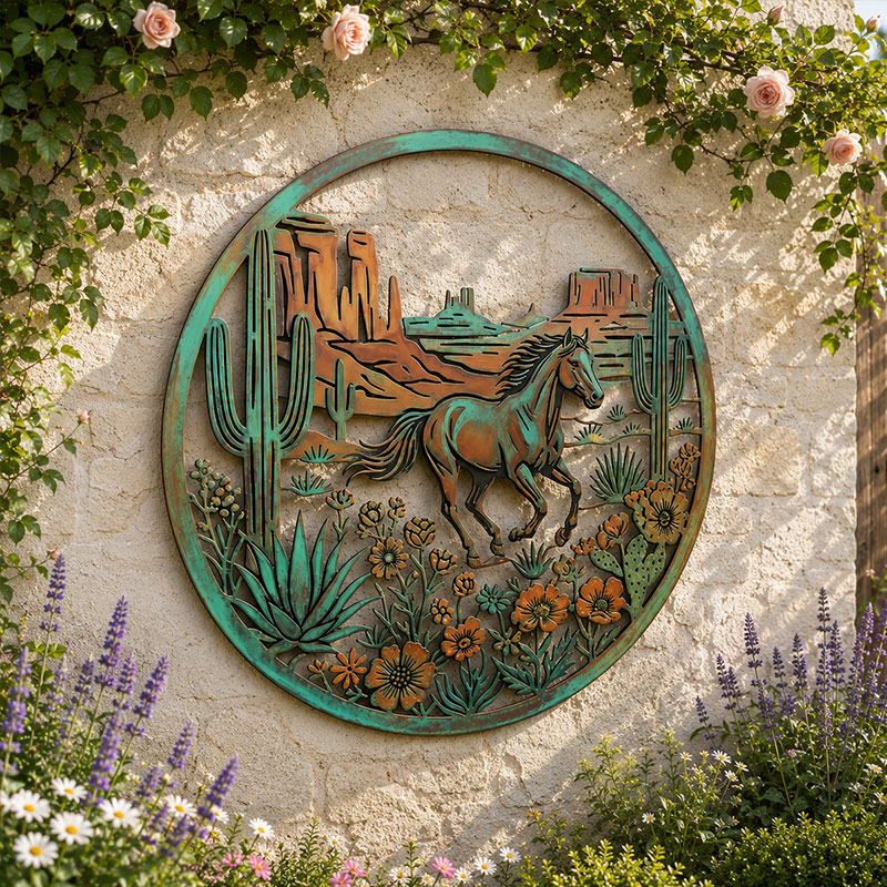 Western Horse Desert Garden Wall Decor