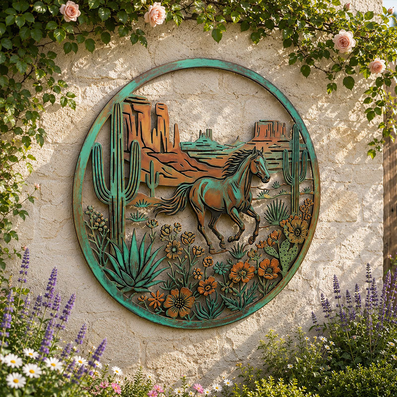 Western Horse Desert Garden Wall Decor