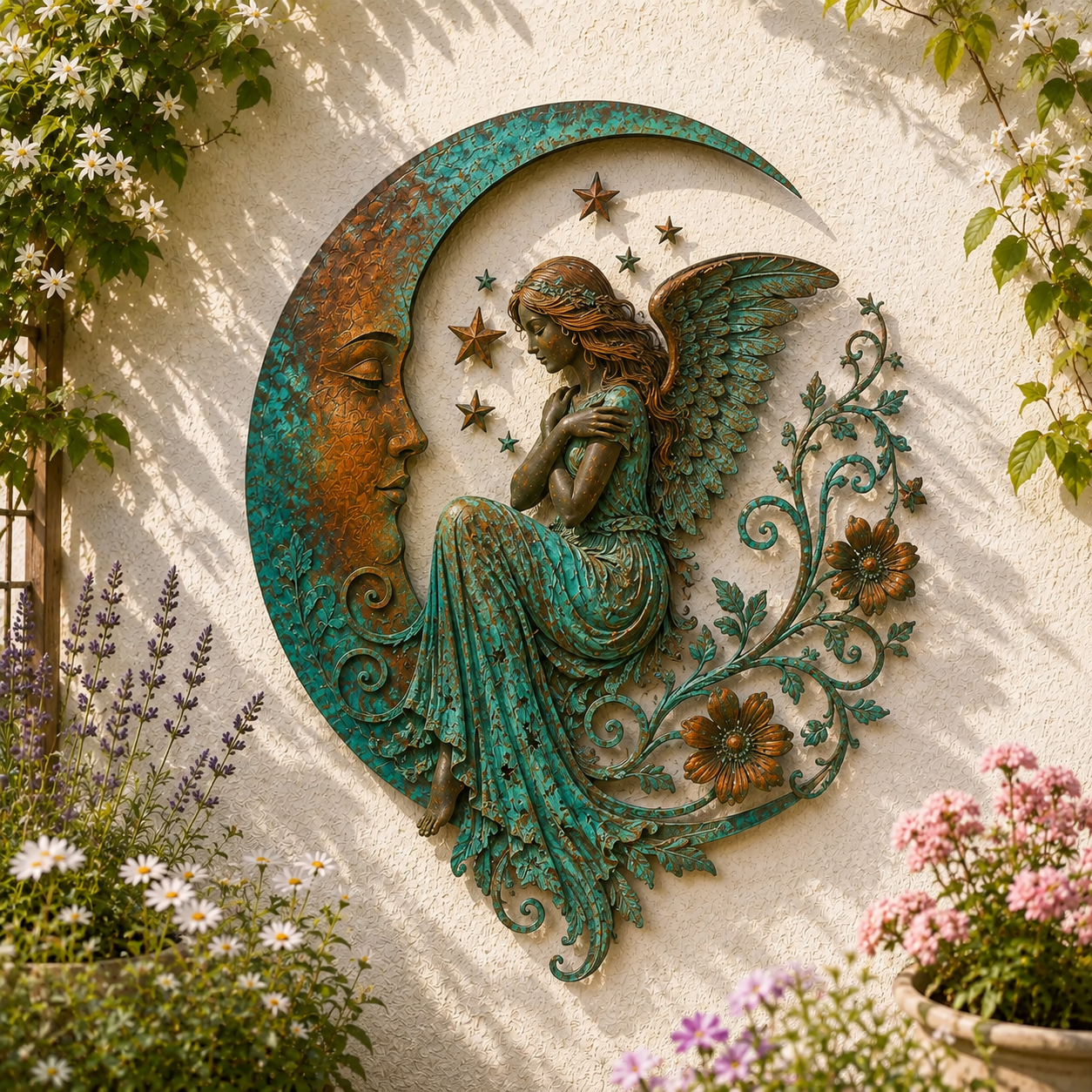 Crescent Moon Angel Wall Decor