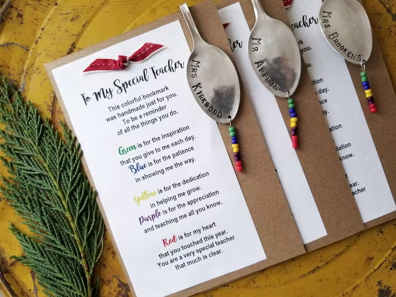 Personalized Teacher Bookmark Gift