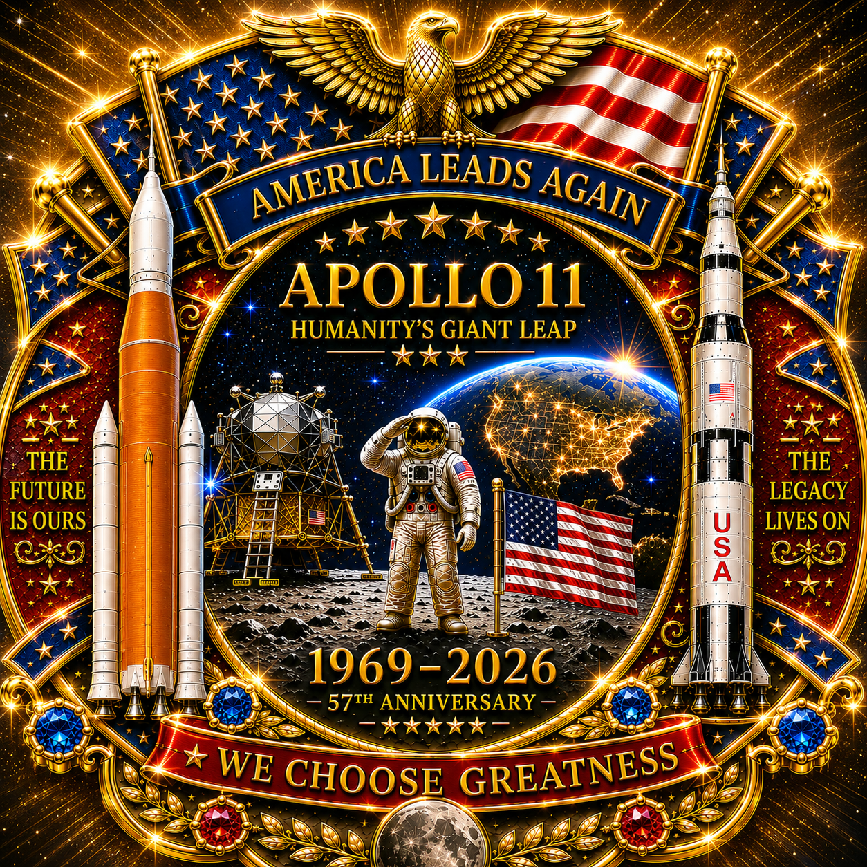 🚀 Humanity’s Giant Leap™ Space Exploration Tribute Medal