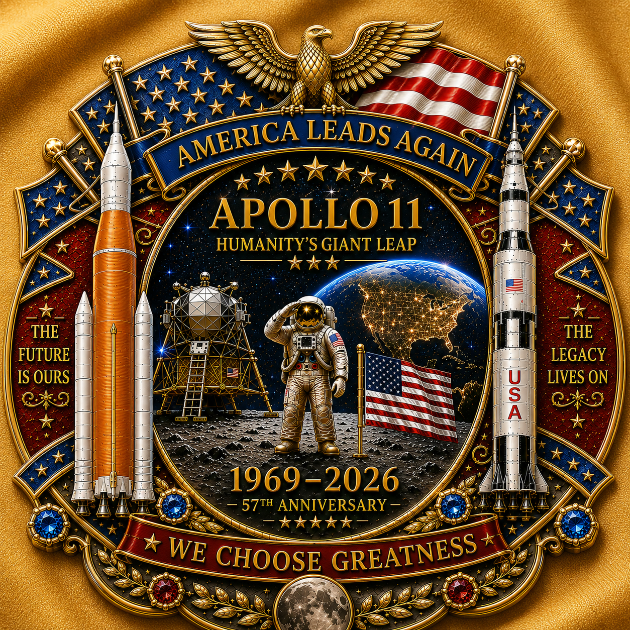 🚀 Humanity’s Giant Leap™ Space Exploration Tribute Medal