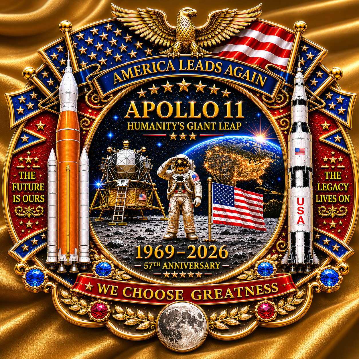 🚀 Humanity’s Giant Leap™ Space Exploration Tribute Medal