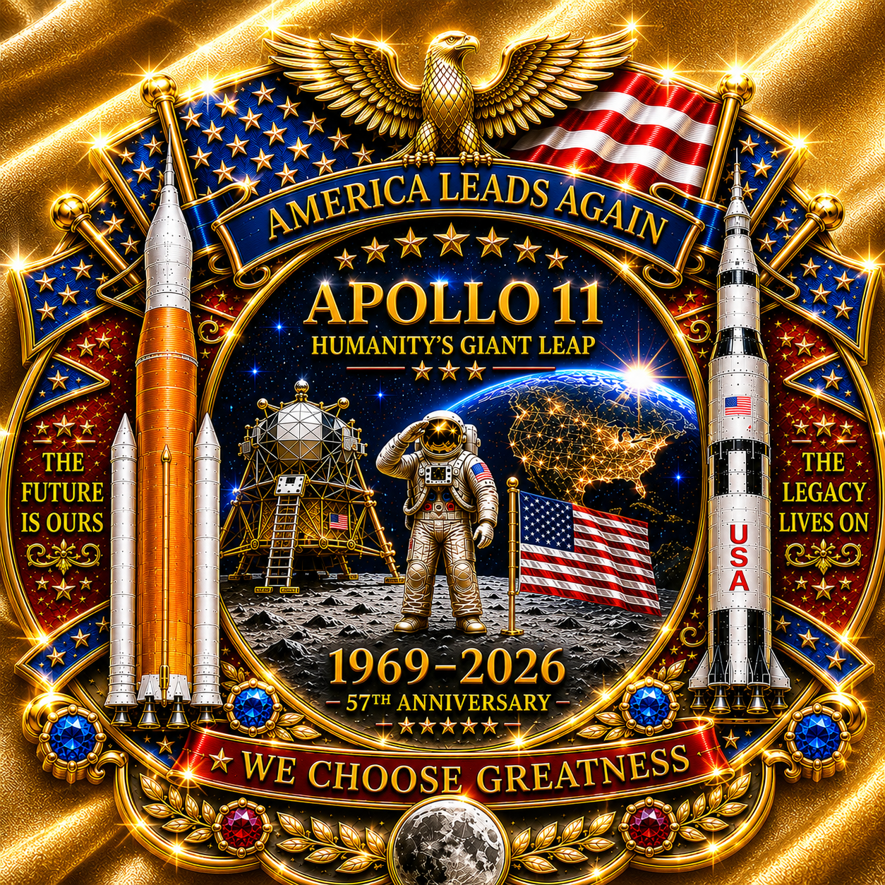 🚀 Humanity’s Giant Leap™ Space Exploration Tribute Medal