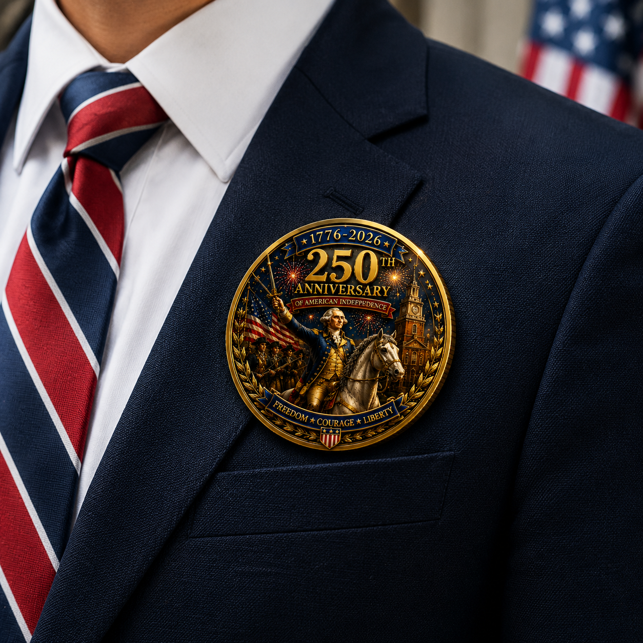 🎖️George Washington 250th Anniversary Independence Coin | Rare Collectible 1776-2026
