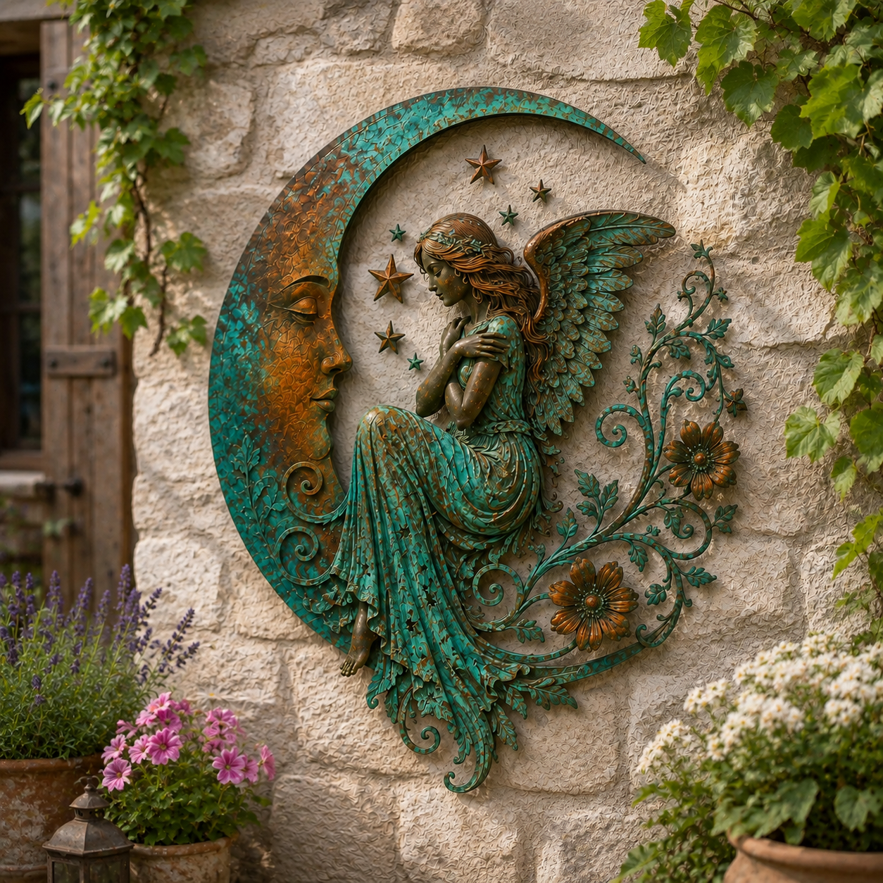 Crescent Moon Angel Wall Decor