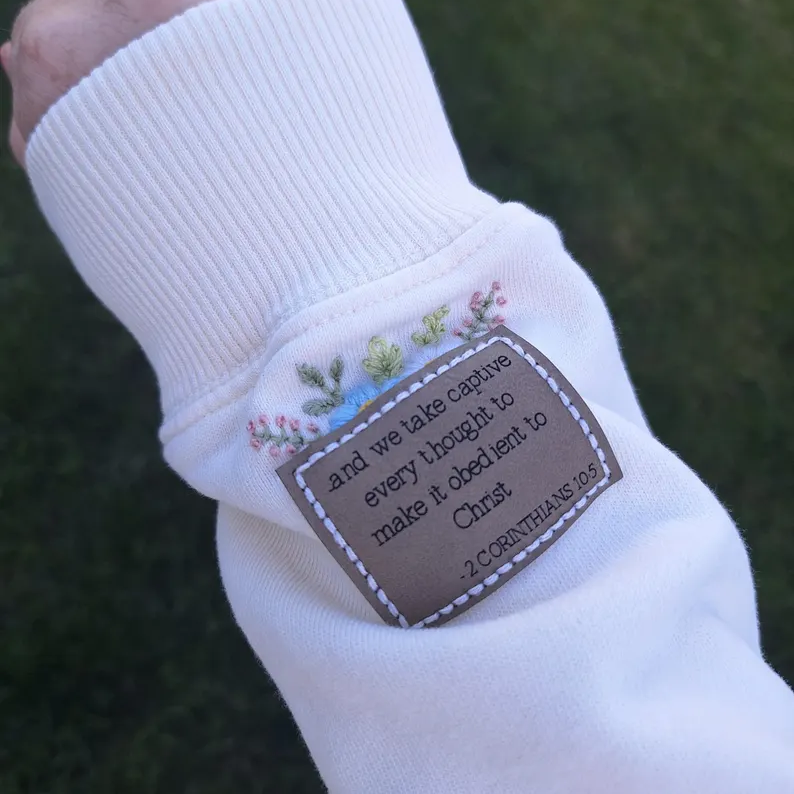 Christian Bible Verse Patch Set (9 tags)-Leather Sew On Labels