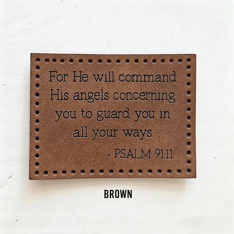 Christian Bible Verse Patch Set (9 tags)-Leather Sew On Labels