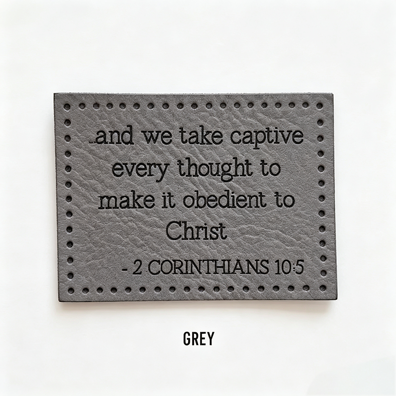 Christian Bible Verse Patch Set (9 tags)-Leather Sew On Labels