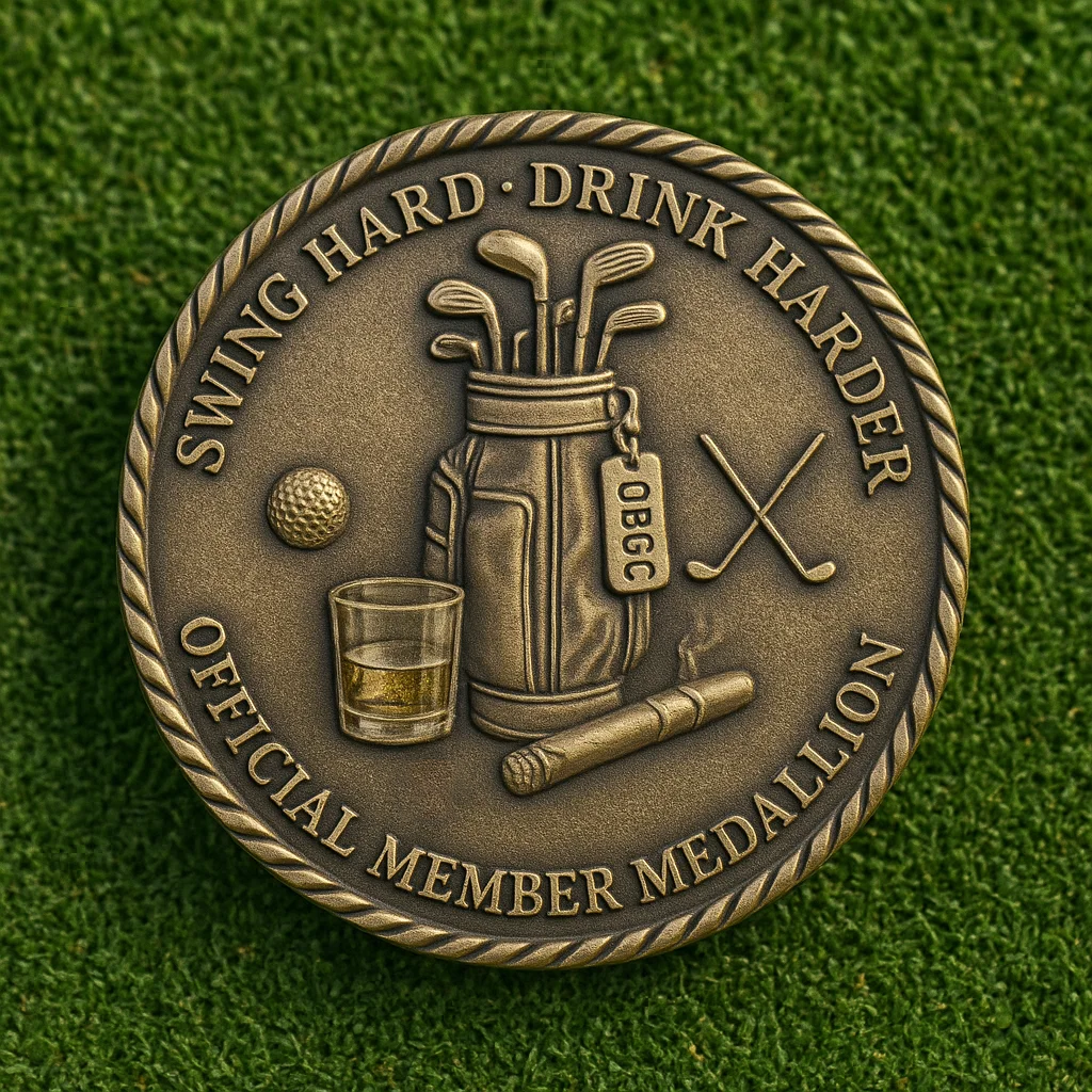 "Over Par Old Bastards" Golf Coin