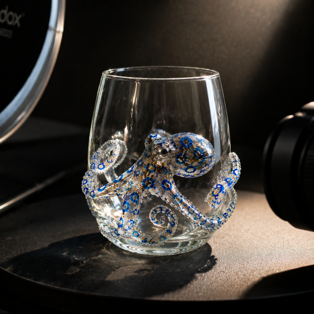 Artisanal Blue Ringed Octopus Glassware