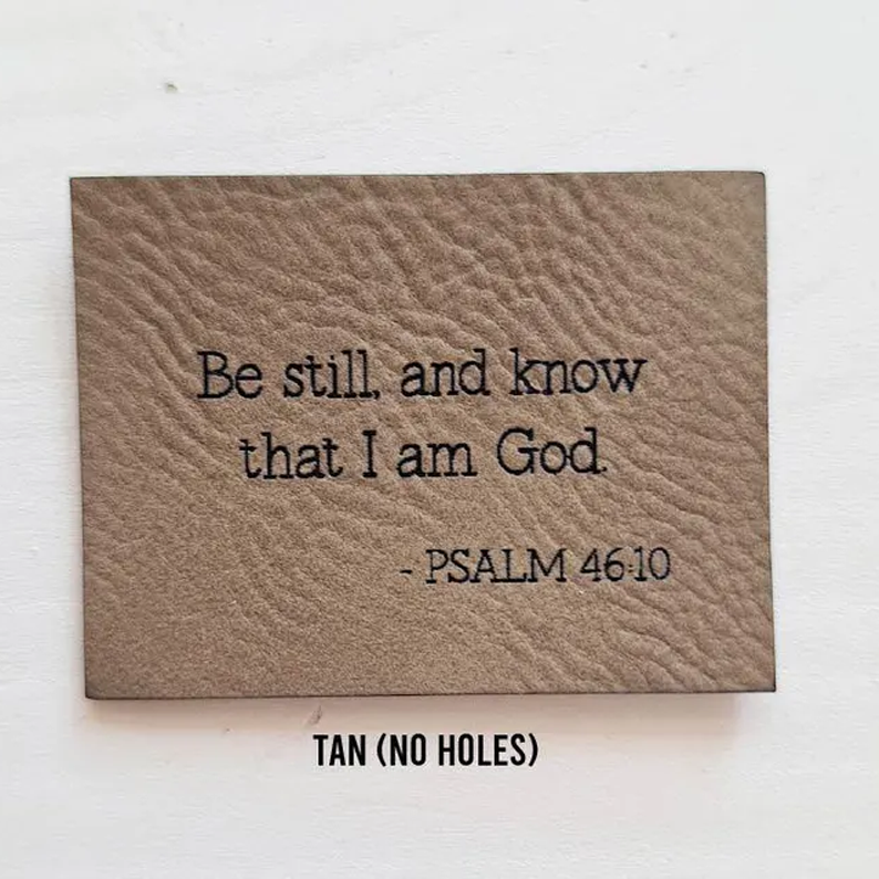 Christian Bible Verse Patch Set (9 tags)-Leather Sew On Labels