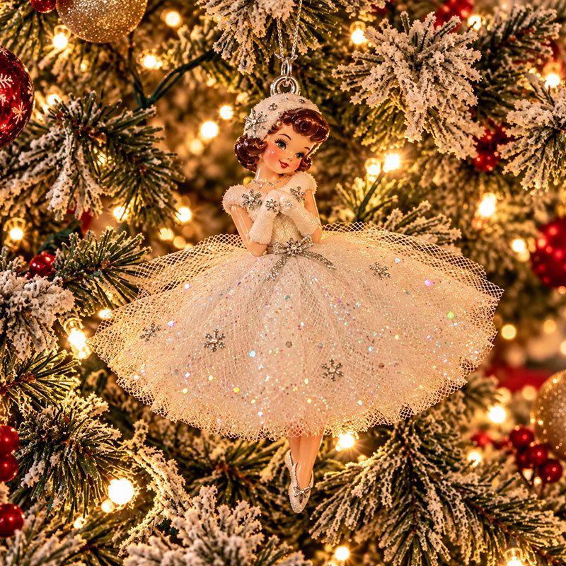 Vintage Inspired Retro Christmas Lady Ornaments – 1950s Nostalgia
