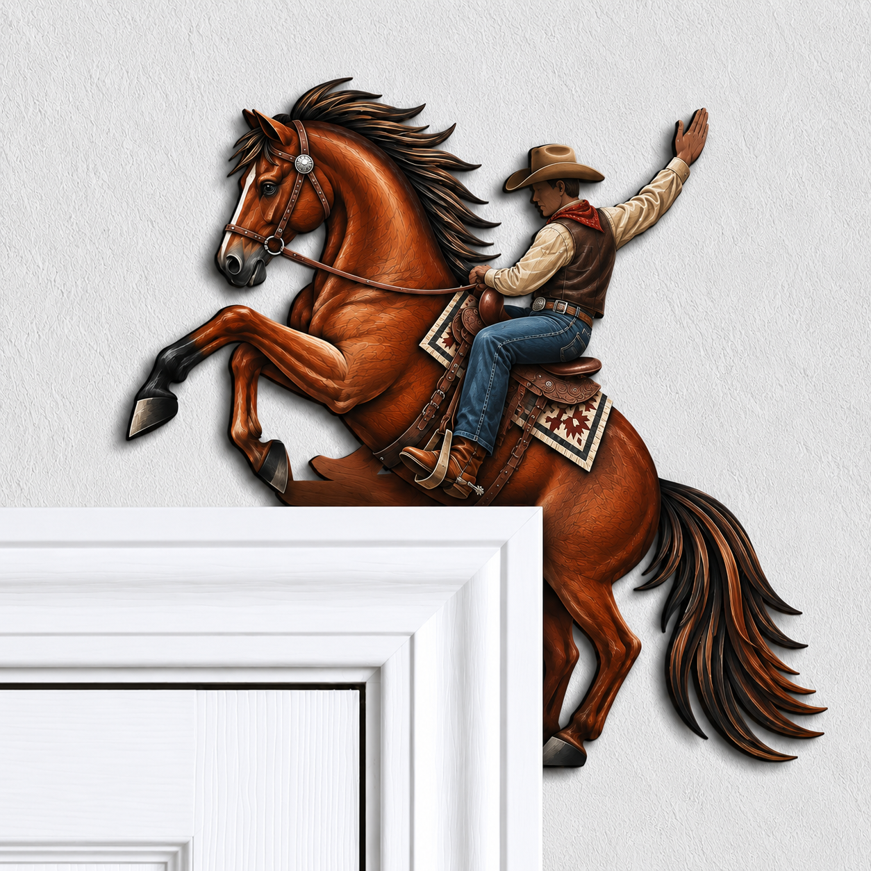 Wooden Horse Door Topper