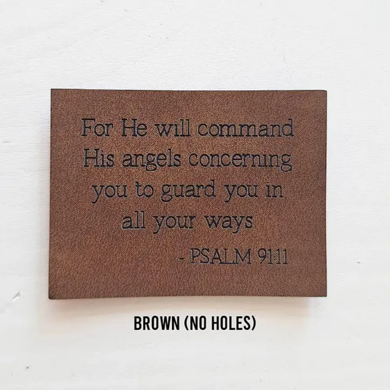 Christian Bible Verse Patch Set (9 tags)-Leather Sew On Labels