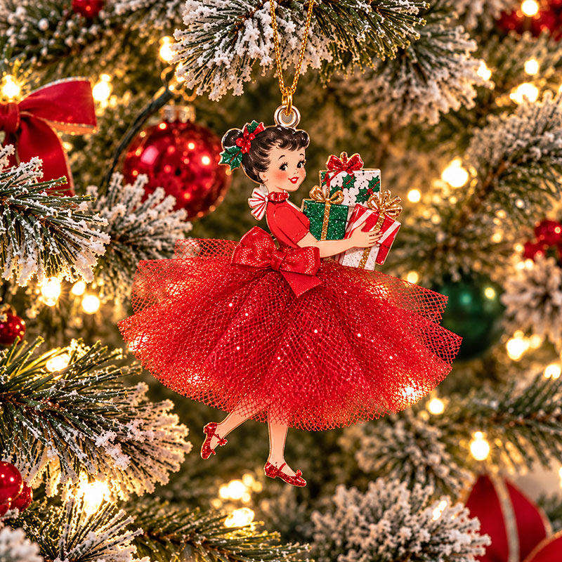 Vintage Inspired Retro Christmas Lady Ornaments – 1950s Nostalgia