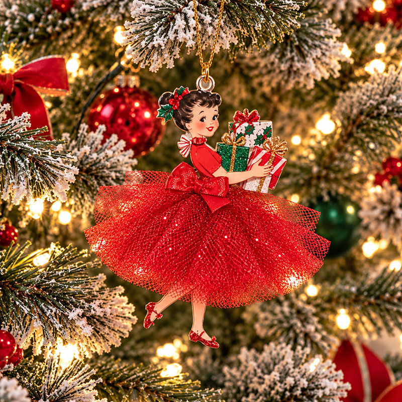 Vintage Inspired Retro Christmas Lady Ornaments – 1950s Nostalgia