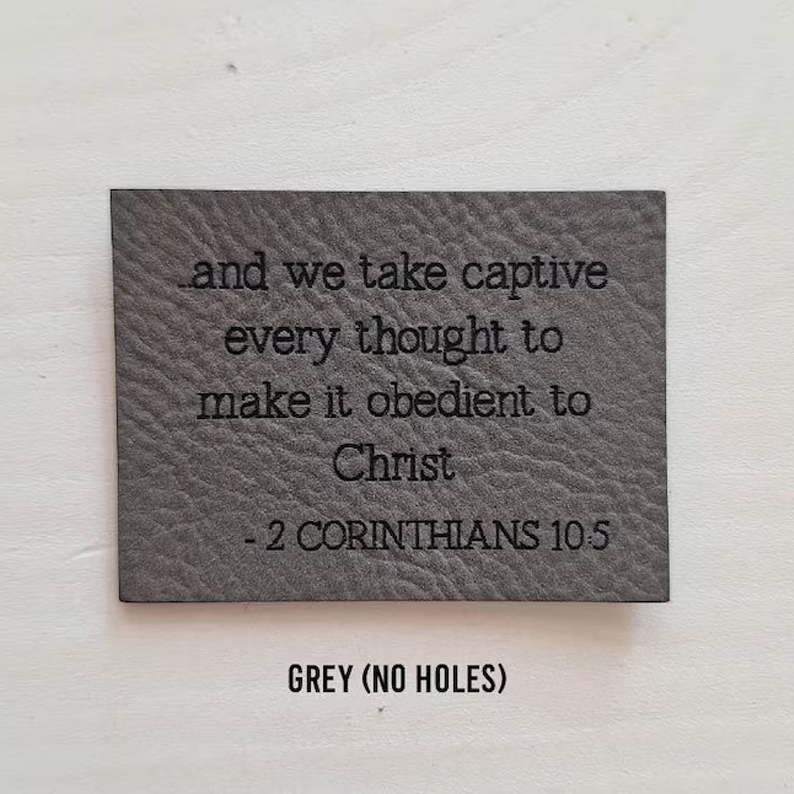 Christian Bible Verse Patch Set (9 tags)-Leather Sew On Labels