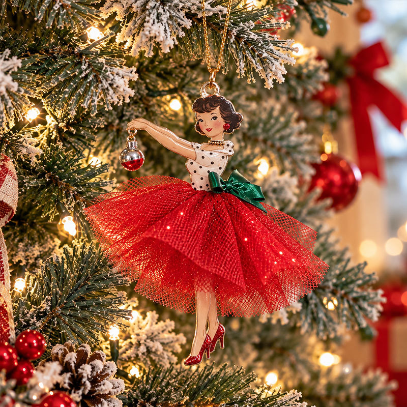 Vintage Inspired Retro Christmas Lady Ornaments – 1950s Nostalgia