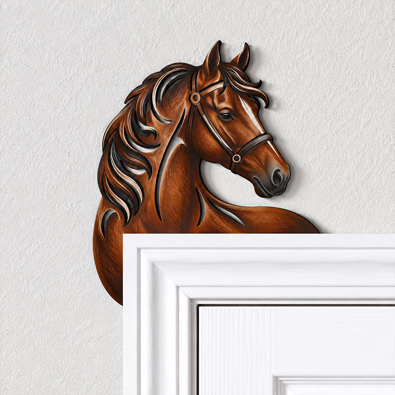 Wooden Horse Door Topper
