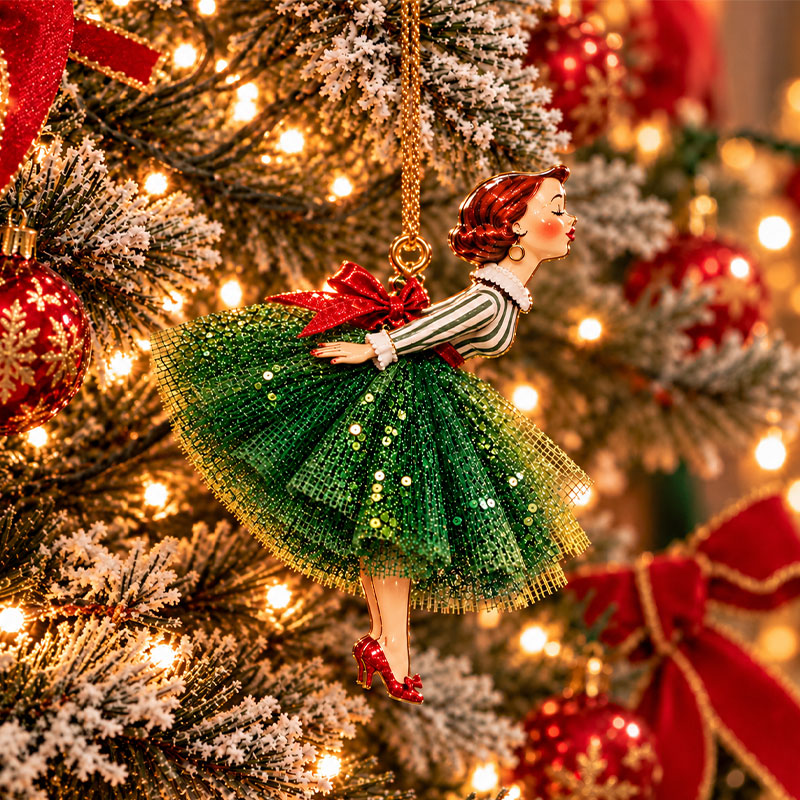 Vintage Inspired Retro Christmas Lady Ornaments – 1950s Nostalgia