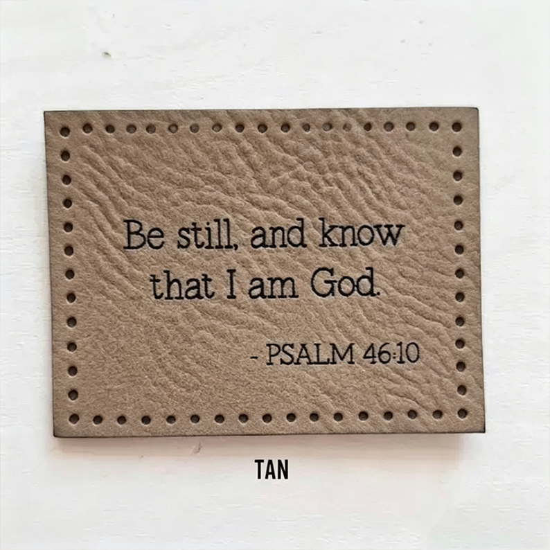 Christian Bible Verse Patch Set (9 tags)-Leather Sew On Labels