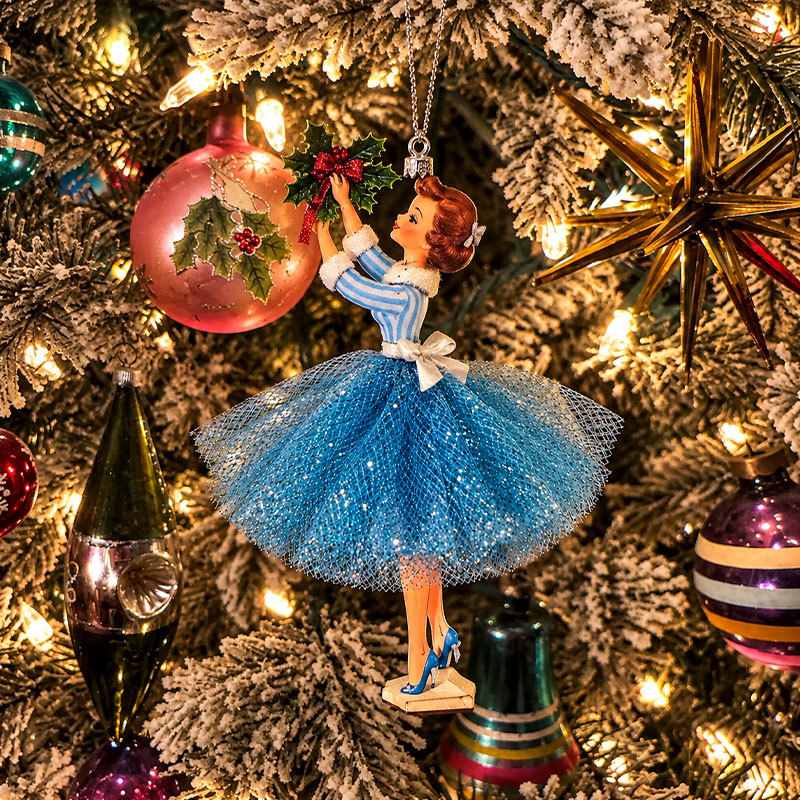 Vintage Inspired Retro Christmas Lady Ornaments – 1950s Nostalgia