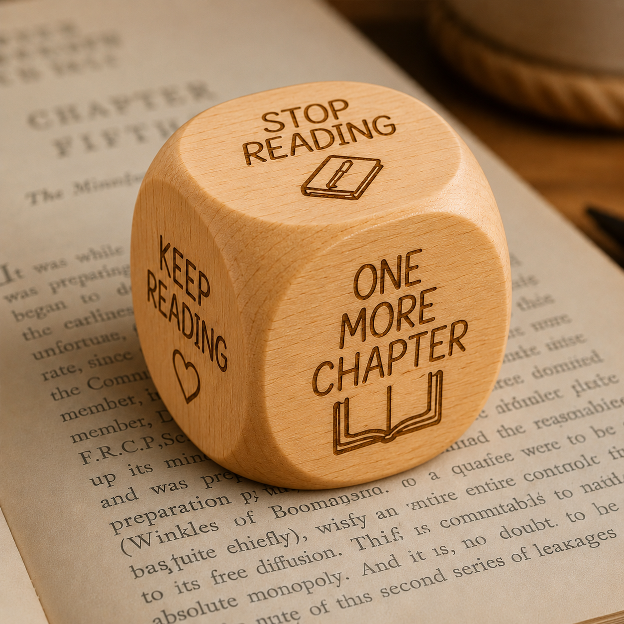 Wooden Reading Decision Dice