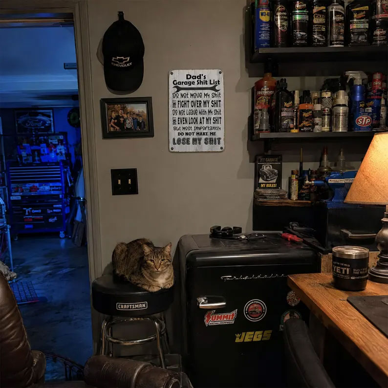 Dad’s Garage Shit List Metal Sign