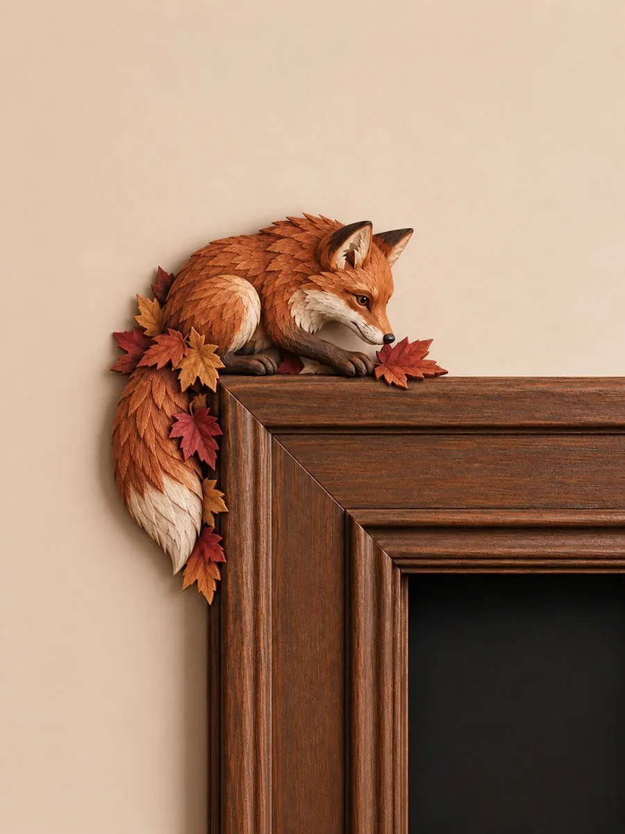 Autumn fox door frame corner decor