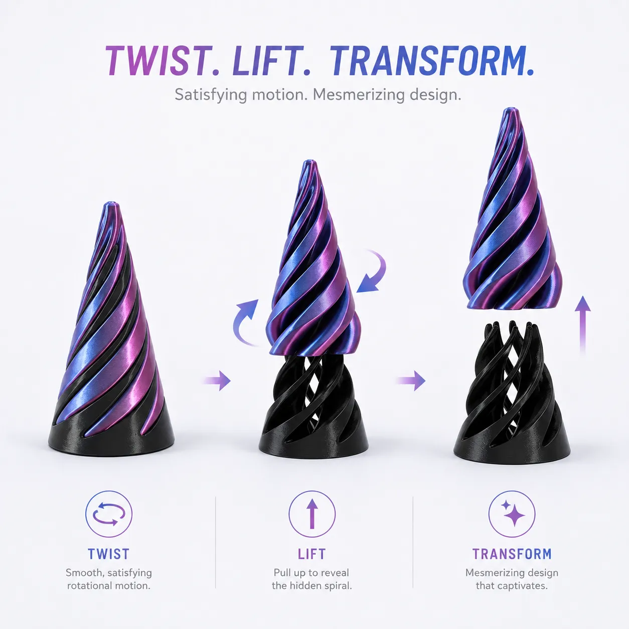 3D-Printed Spiral Cone Fidget Toy