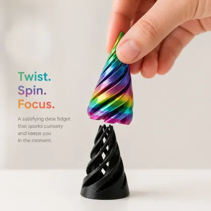 3D-Printed Spiral Cone Fidget Toy