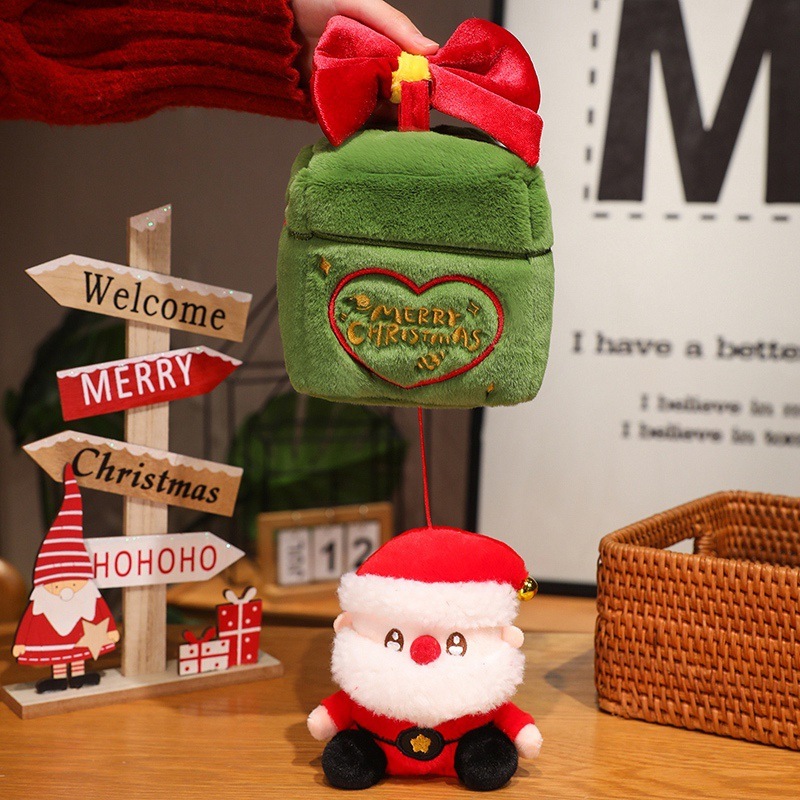 Christmas Santa Plush Dolls – Cute Holiday Plushies | Gift Box, Reindeer, Tree Hat
