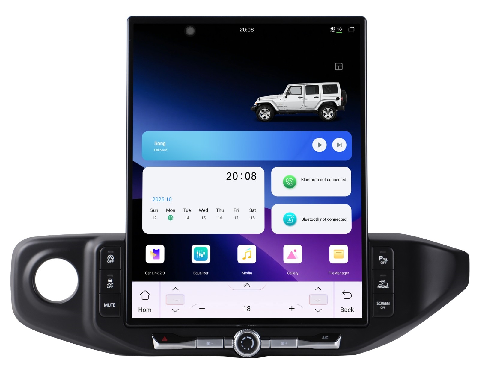 16.2“inch Tesla Style Vertical Screen Android 13 Car Radio GPS Navigation For Jeep Wrangler 2019-2023 Car Multimedia Stereo Player