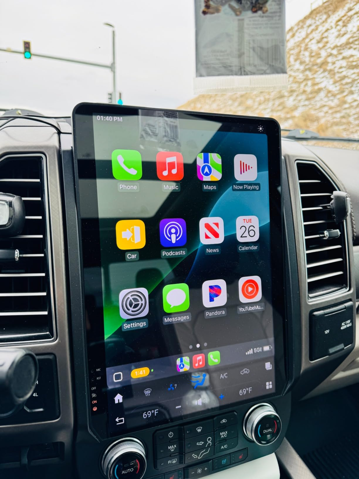 14.4“inch Tesla Style Vertical Screen Android 13 Car Radio GPS Navigation For Ford F-150 2015-2021 Car Multimedia Stereo Player