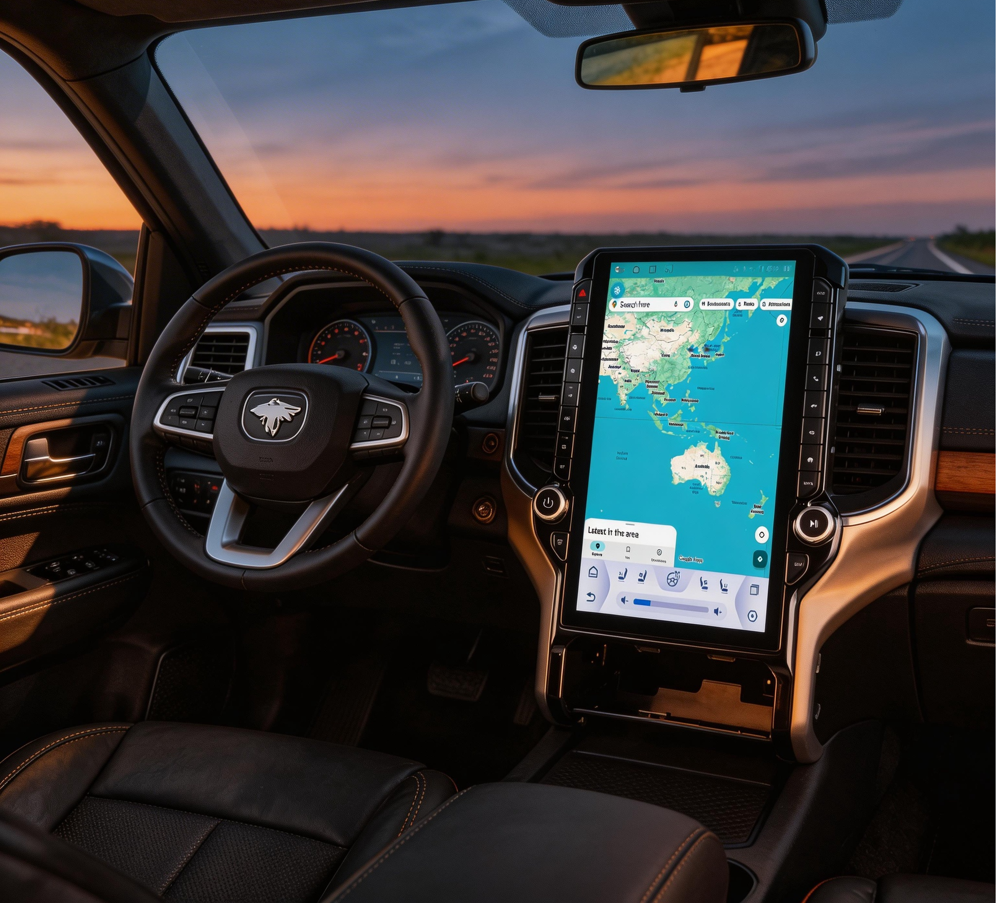 14.4“inch Tesla Style Vertical Screen Android 13 Car Radio GPS Navigation For Dodge RAM 2019-2023 Car Multimedia Stereo Player