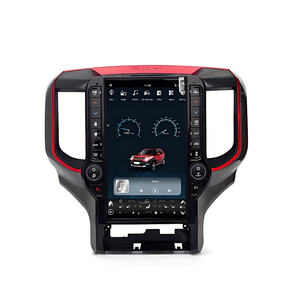 13.6“inch Tesla Style Vertical Screen Android 13 Car Radio GPS Navigation For Dodge RAM 2019-2023 Car Multimedia Stereo Player