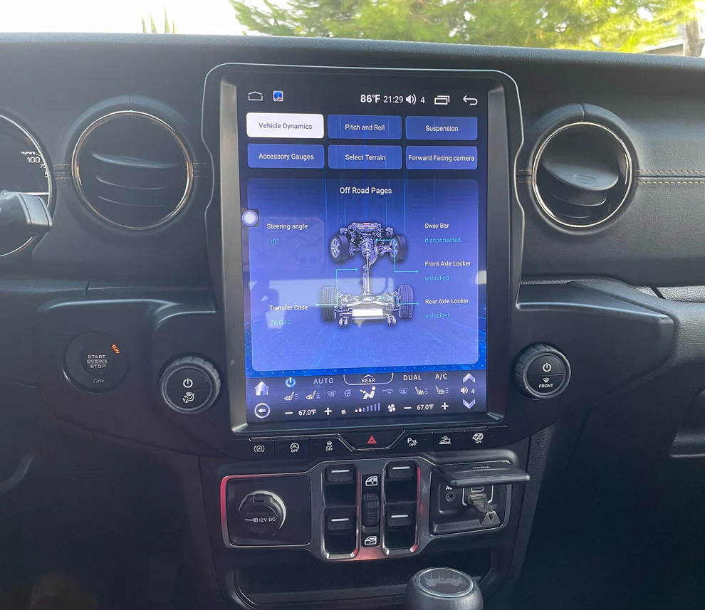 12.1“inch Tesla Style Vertical Screen Android 13 Car Radio GPS Navigation For Jeep Wrangler 2019-2023 Car Multimedia Stereo Player