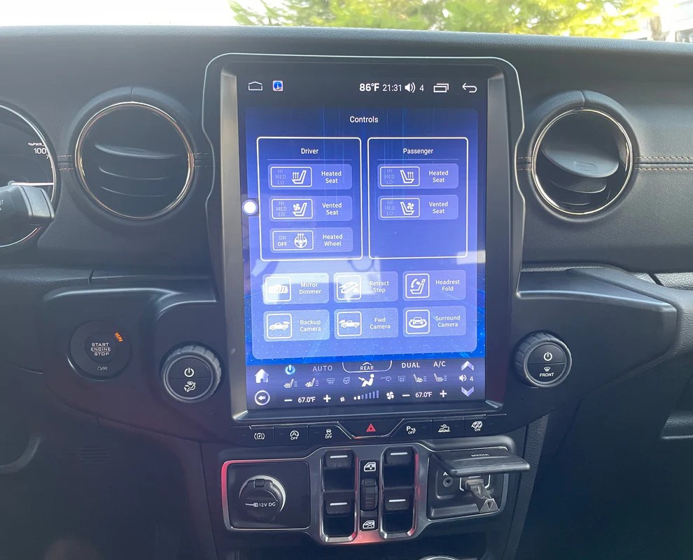 12.1“inch Tesla Style Vertical Screen Android 13 Car Radio GPS Navigation For Jeep Wrangler 2019-2023 Car Multimedia Stereo Player
