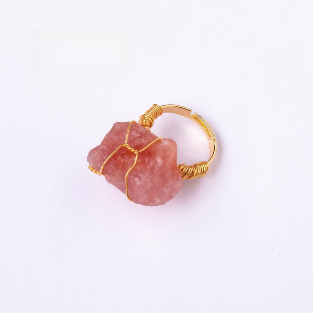 Natural Crystal Gemstone Amethyst Adjustable Ring- EclatDoré